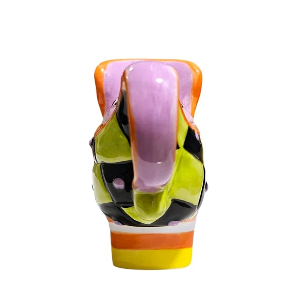 Ceramic Halloween Witch's Boot Teapot Spider Lid Harlequin Check Whimsical Decor - Picture 7 of 16